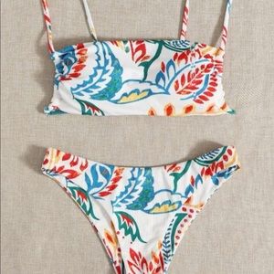 Paisley tie-back bikini set